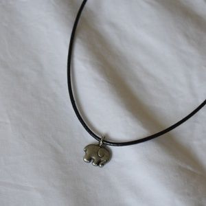 ivory ella // silver elephant pendant choker